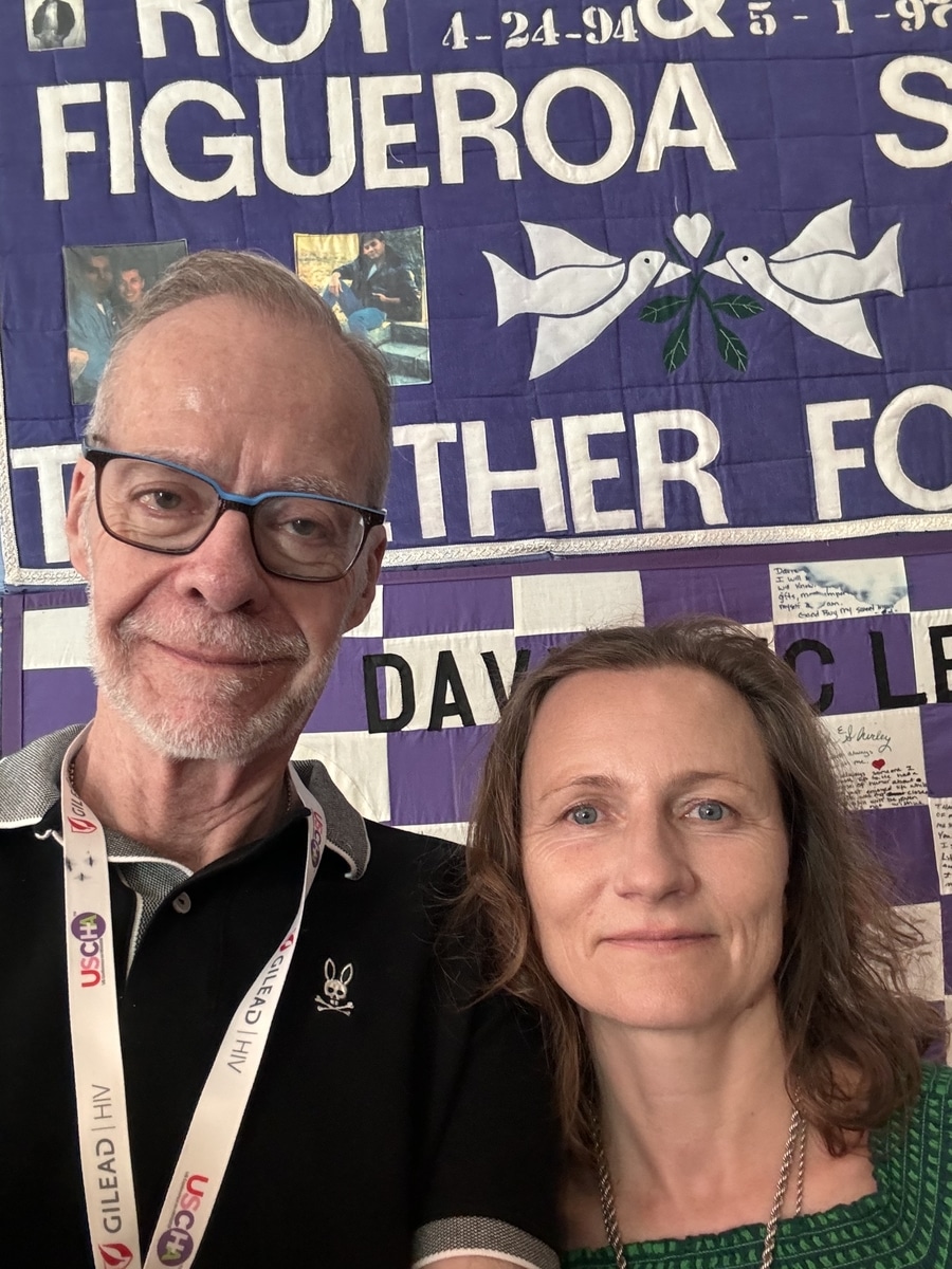 Fawcett presents two workshops at the US Conference on HIV/AIDS in New Orleans, shown here with co-presenter Anna Maria Zakowicz.